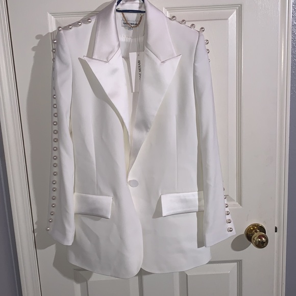 Off-white/cream Blazer with pearls - Picture 6 of 7
